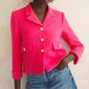 Zara Pink Tweed Blazer